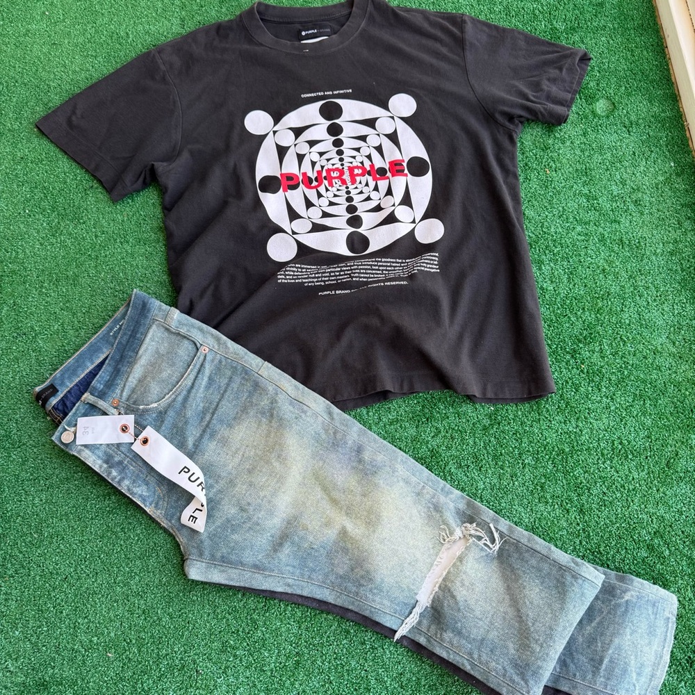 Sz XL PURPLE BRAND t-shirt Vintage Black